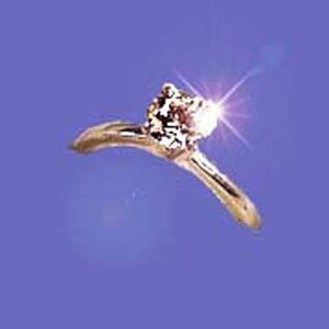 RING, SOLITAIRE CLEAR CUBIC ZIRCONIA, LADIES SZ 6, WITH 4 PRONG SETTING IN SILVE